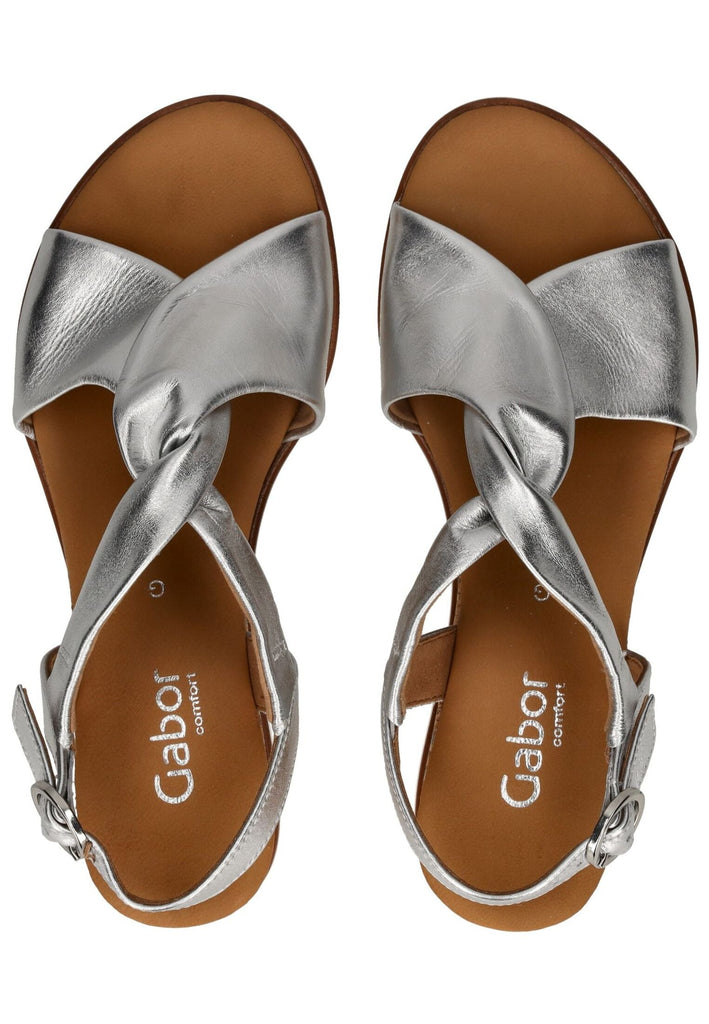 Gabor Comfort Sandalen Leder Silber