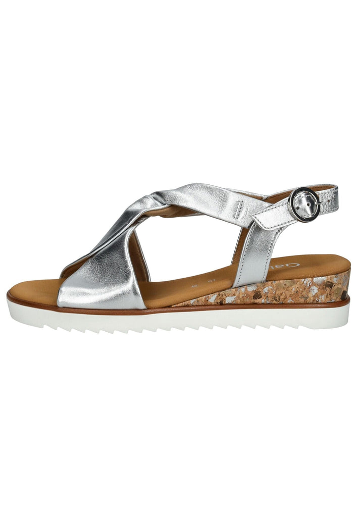 Gabor Comfort Sandalen Leder Silber