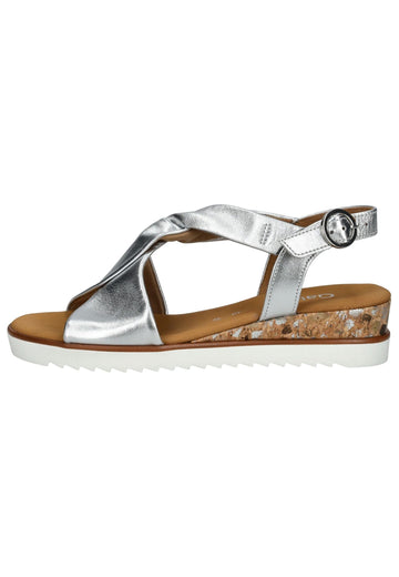 Gabor Comfort Sandalen Leder Silber