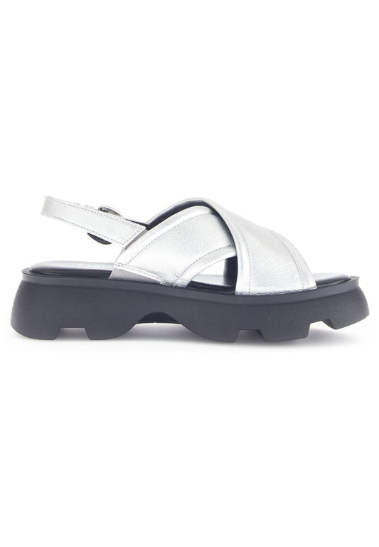 Gabor Comfort Sandalen Leder Silber