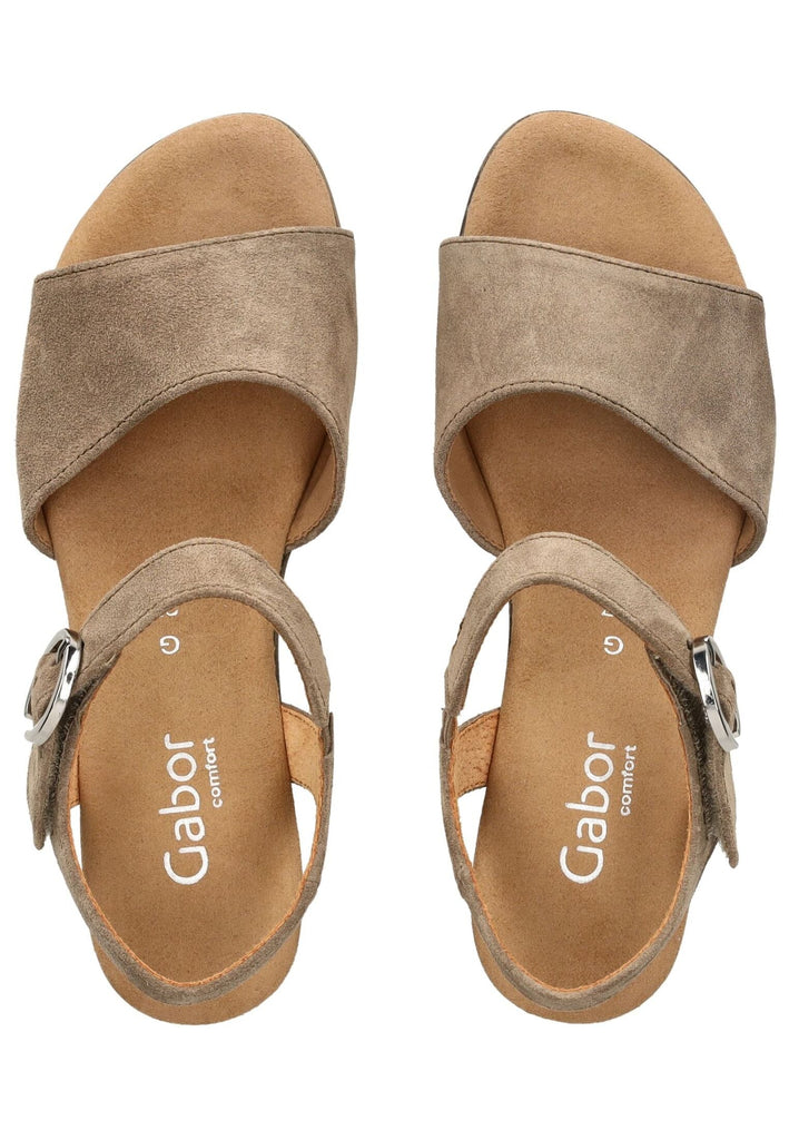 Gabor Comfort Sandalen Veloursleder Beige