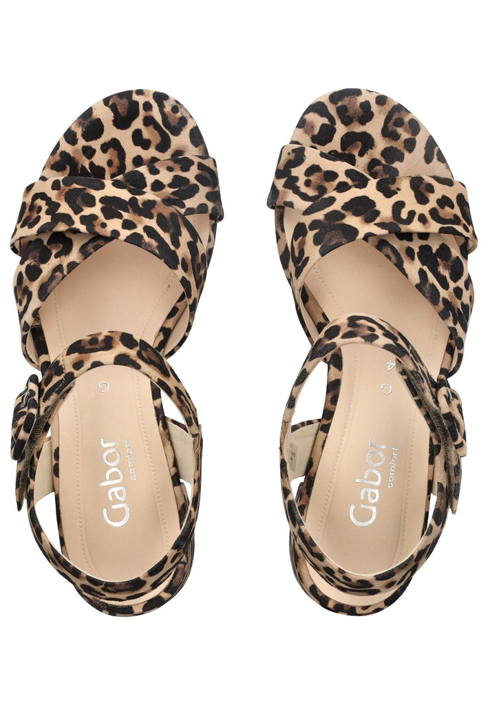 Gabor Comfort Sandalen Veloursleder Leopard