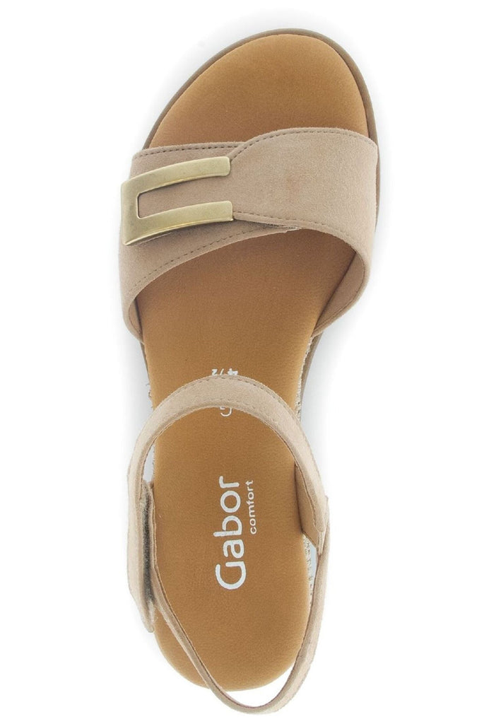 Gabor Comfort Sandalen Veloursleder Sand