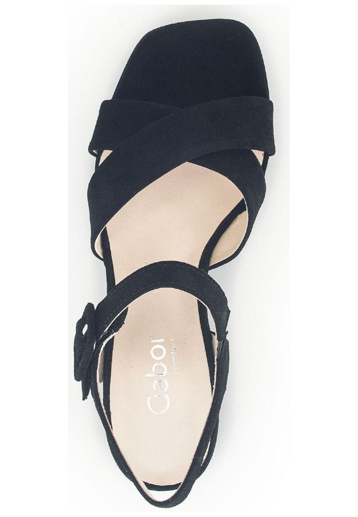 Gabor Comfort Sandalen Veloursleder Schwarz
