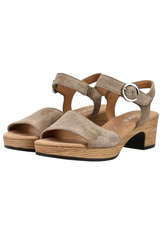 Gabor Comfort Sandalen Veloursleder Sesam