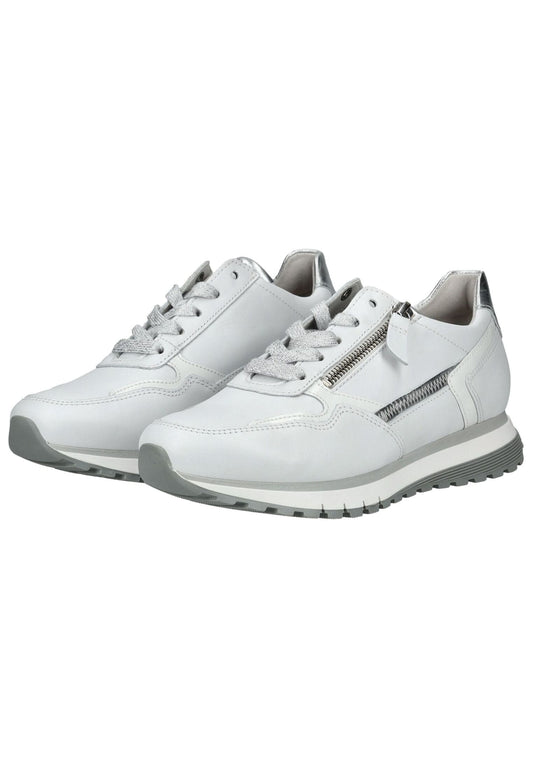 Gabor Comfort Sneaker Glattleder Weiß/Silber