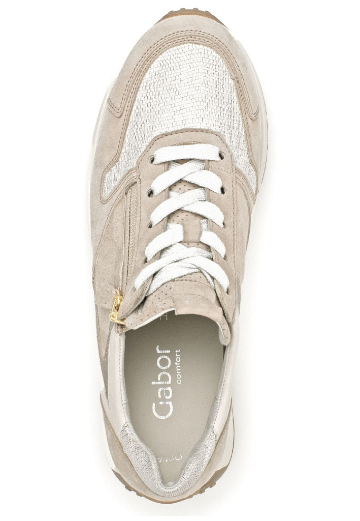 Gabor Comfort Sneaker Leder Beige/Weiß
