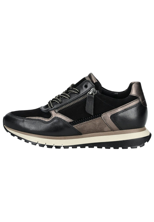 Gabor Comfort Sneaker Leder Schwarz/Grau