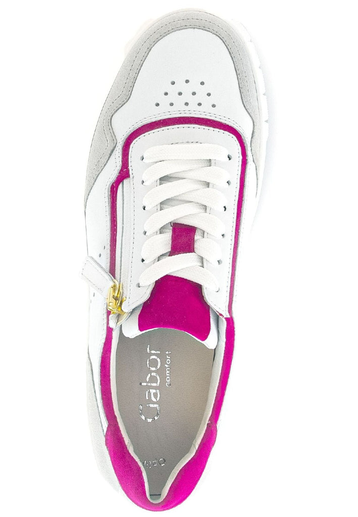 Gabor Comfort Sneaker Leder Weiß/Pink