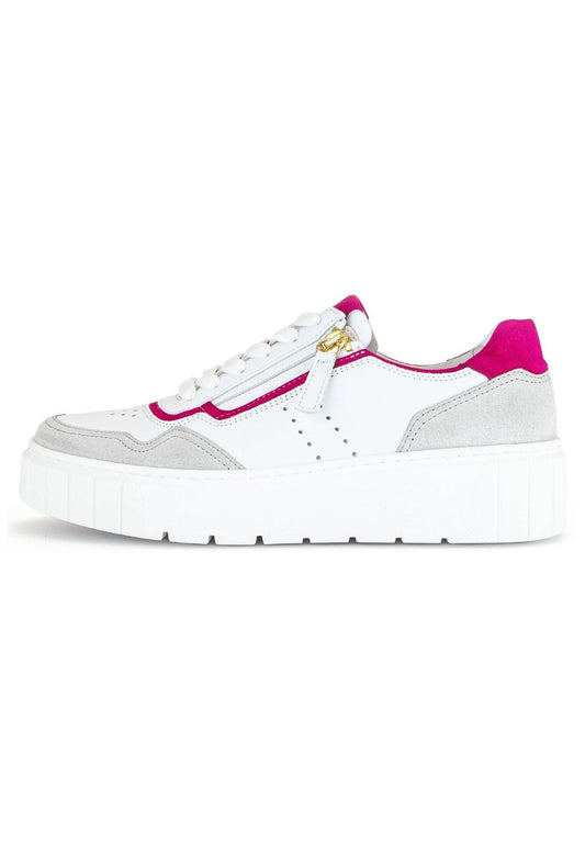 Gabor Comfort Sneaker Leder Weiß/Pink