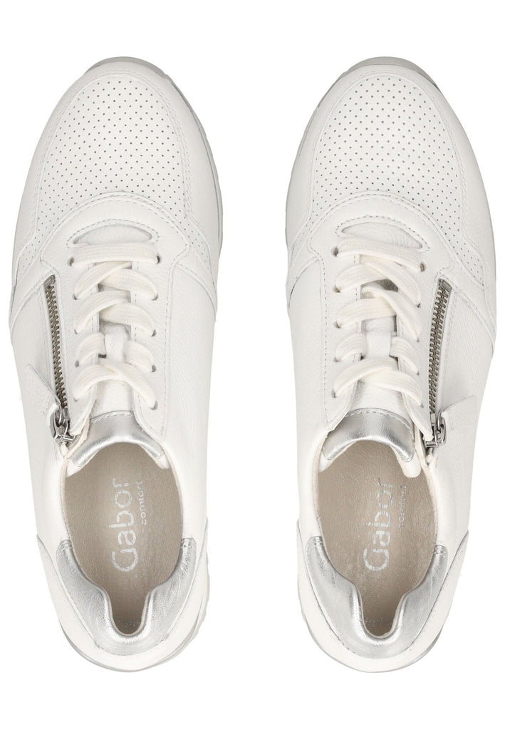 Gabor Comfort Sneaker Leder Weiß/Silber