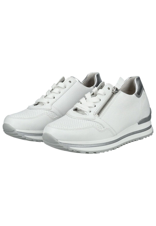 Gabor Comfort Sneaker Leder Weiß/Silber