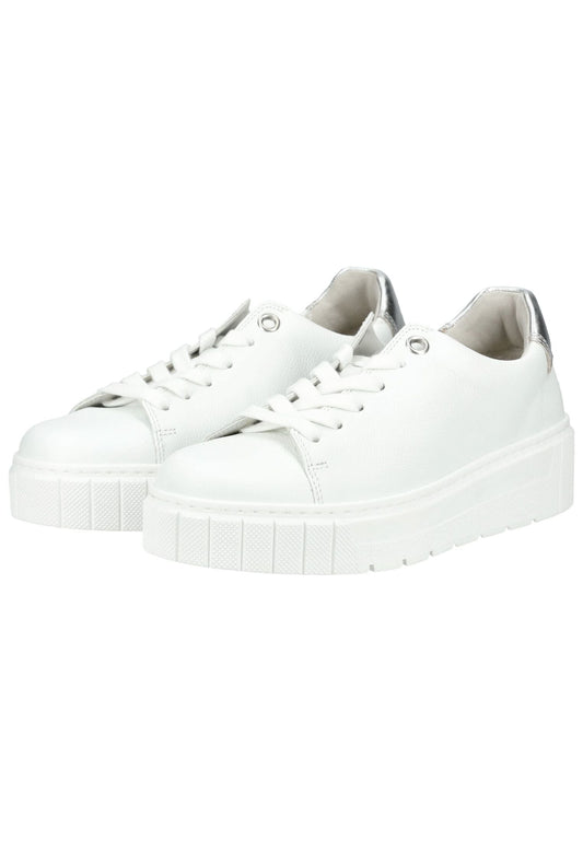 Gabor Comfort Sneaker Leder Weiß/Silber