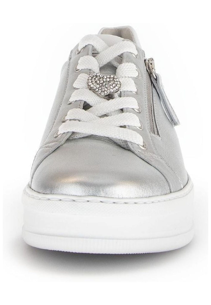 Gabor Comfort Sneaker Nappaleder Weiß/Silber