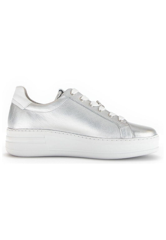 Gabor Comfort Sneaker Nappaleder Weiß/Silber