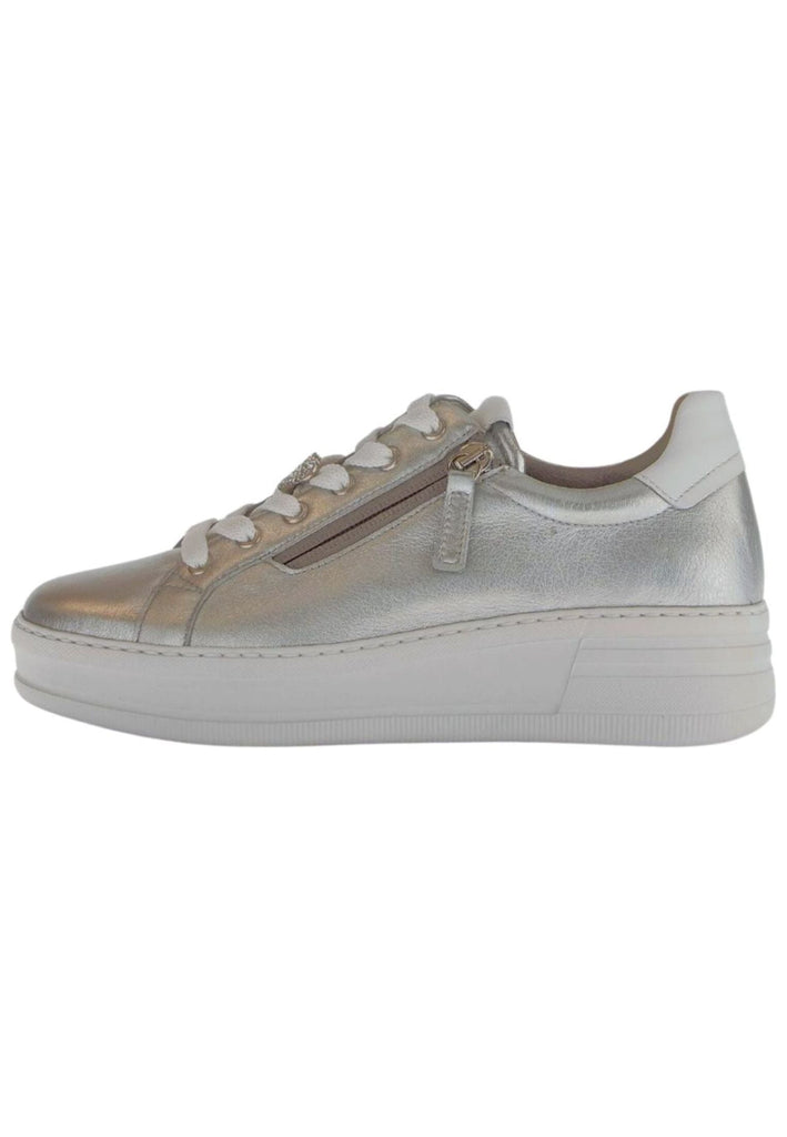 Gabor Comfort Sneaker Nappaleder Weiß/Silber