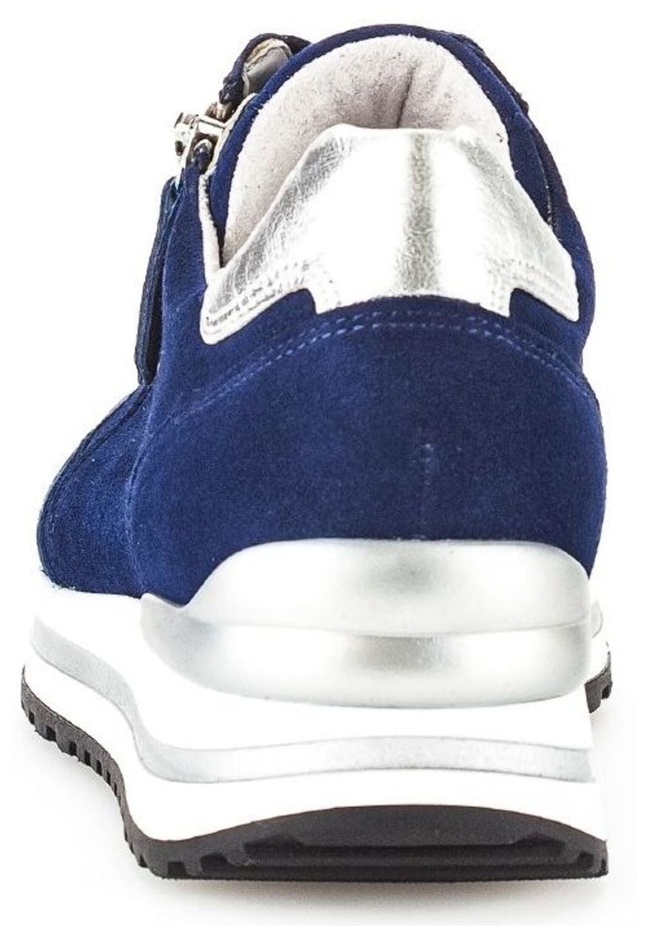 Gabor Comfort Sneaker Veloursleder/Textil Blau/Silber