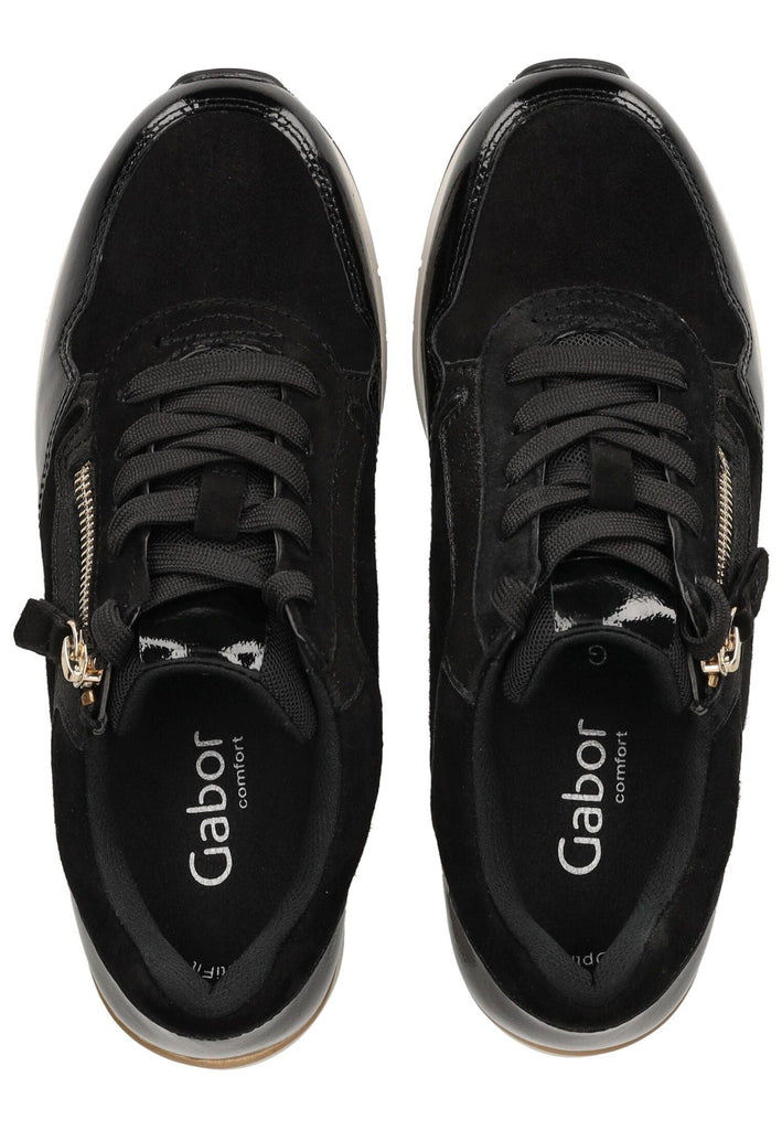 Gabor Comfort Sneaker Veloursleder/Textil Schwarz