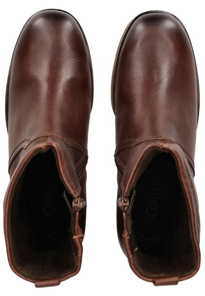 Gabor Comfort Stiefelette Leder Mittelbraun Warmfutter