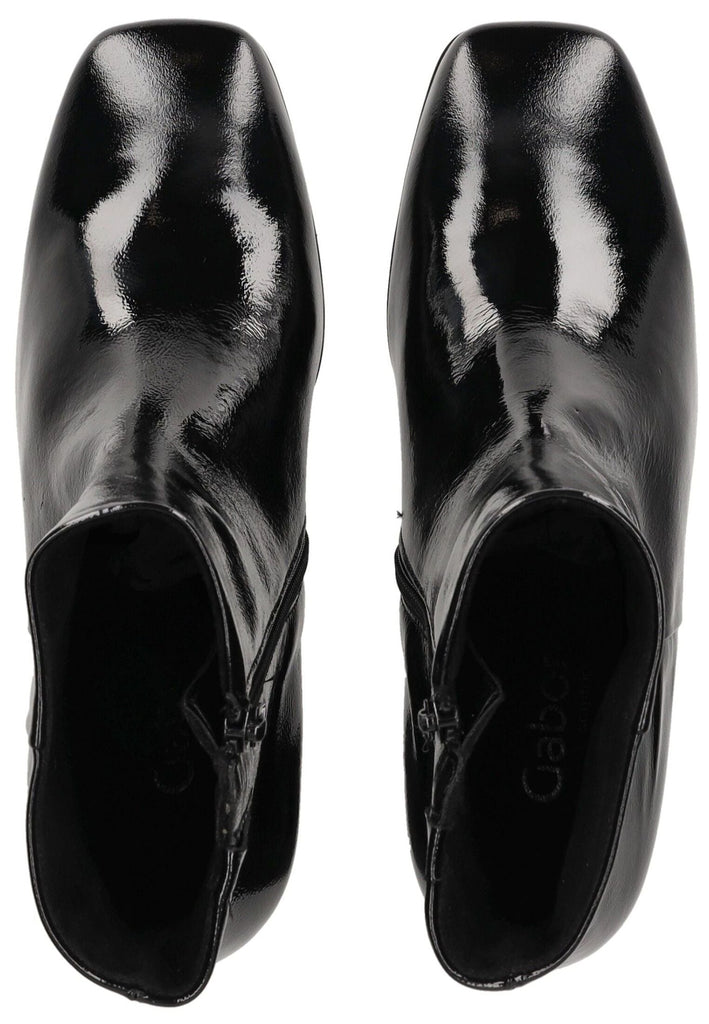 Gabor Comfort Stiefelette Leder Schwarz Lack Warmfutter