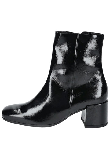 Gabor Comfort Stiefelette Leder Schwarz Lack Warmfutter