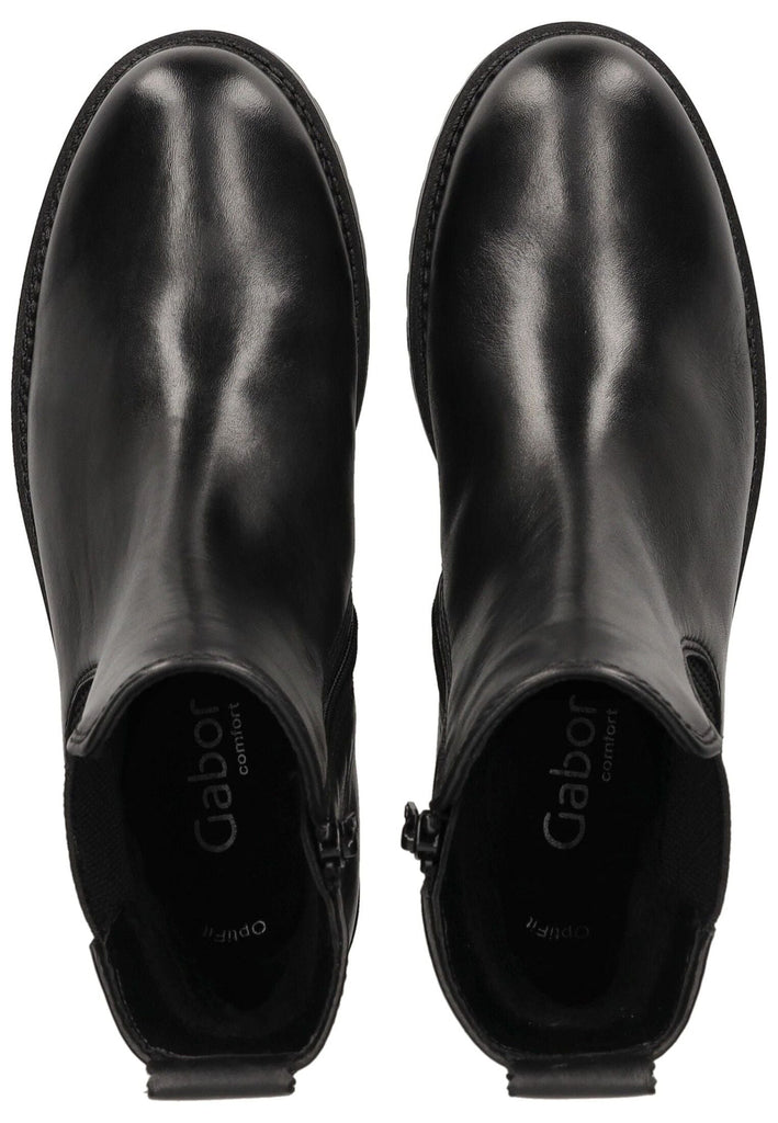 Gabor Comfort Stiefelette Leder/Textil Schwarz Warmfutter