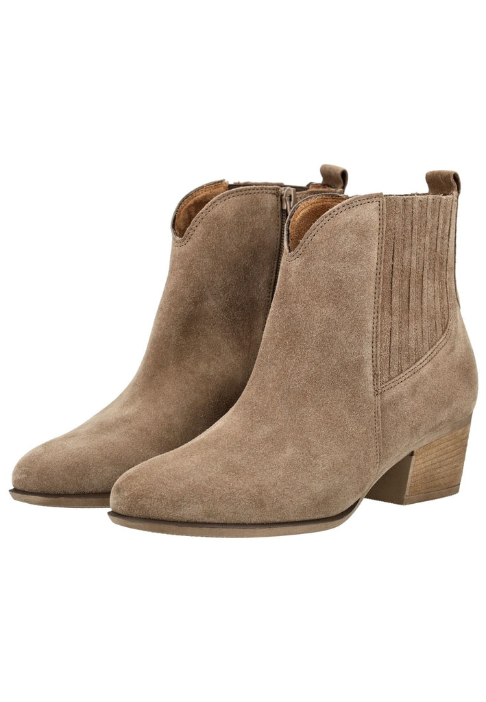 Gabor Comfort Stiefelette Veloursleder Beige