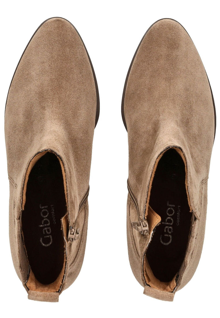 Gabor Comfort Stiefelette Veloursleder Beige