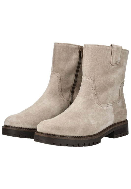 Gabor Comfort Stiefelette Veloursleder Beige
