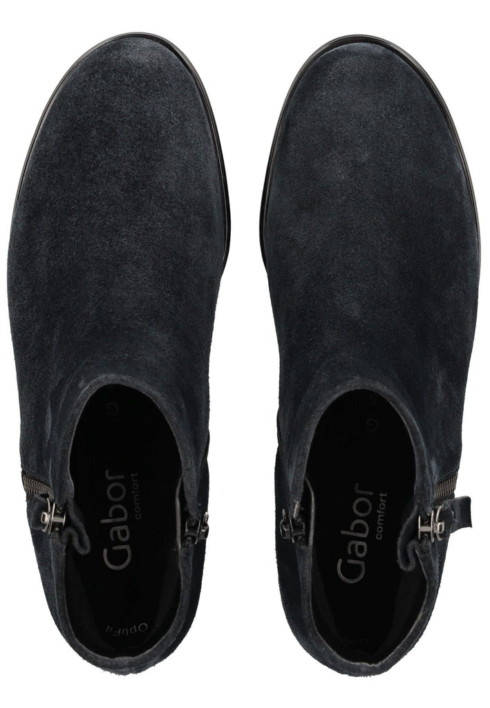 Gabor Comfort Stiefelette Veloursleder Dunkelblau Warmfutter