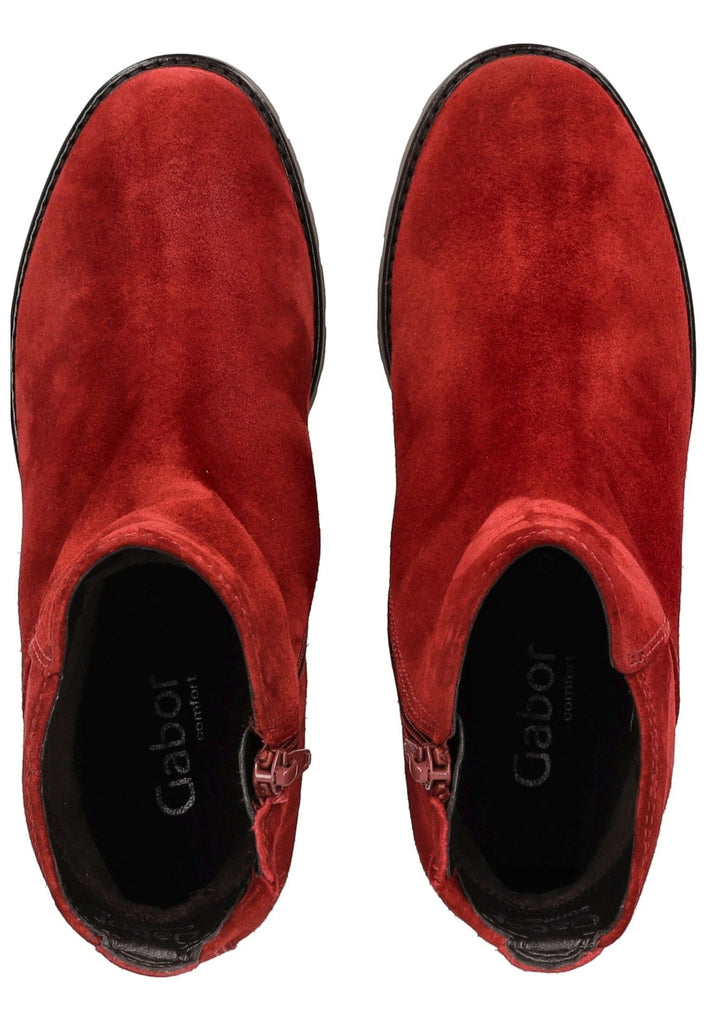 Gabor Comfort Stiefelette Veloursleder Dunkelrot Warmfutter