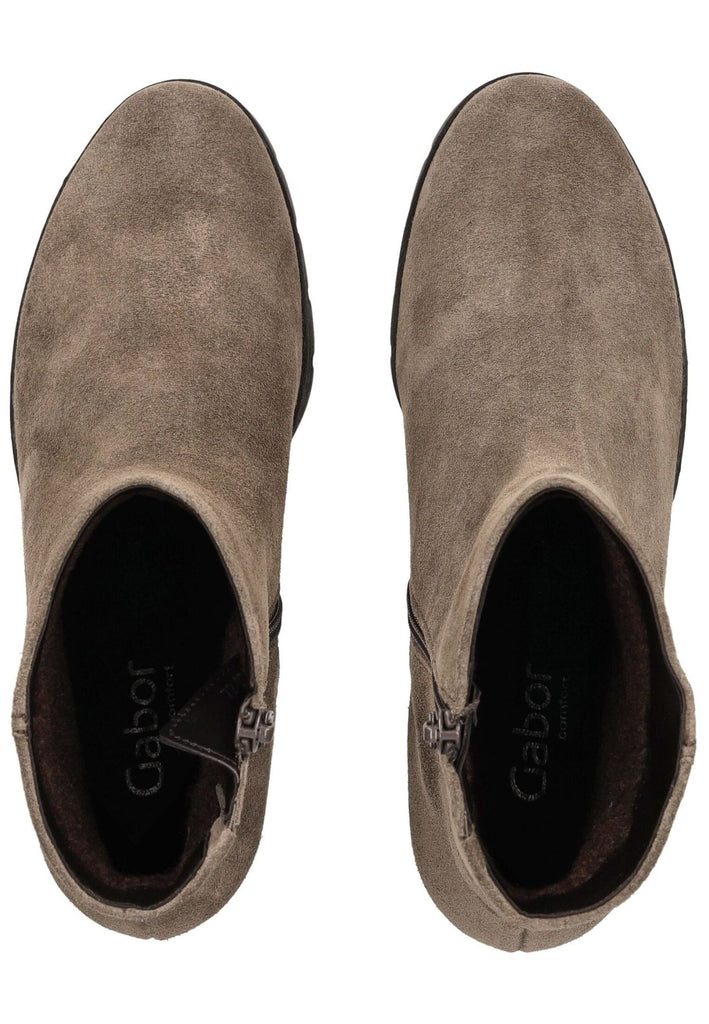 Gabor Comfort Stiefelette Veloursleder Grau