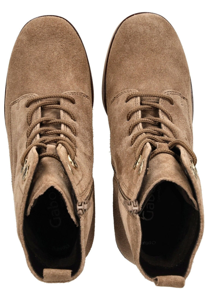 Gabor Comfort Stiefelette Veloursleder Hellbraun