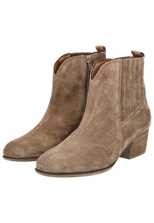 Gabor Comfort Stiefelette Veloursleder Hellbraun Warmfutter