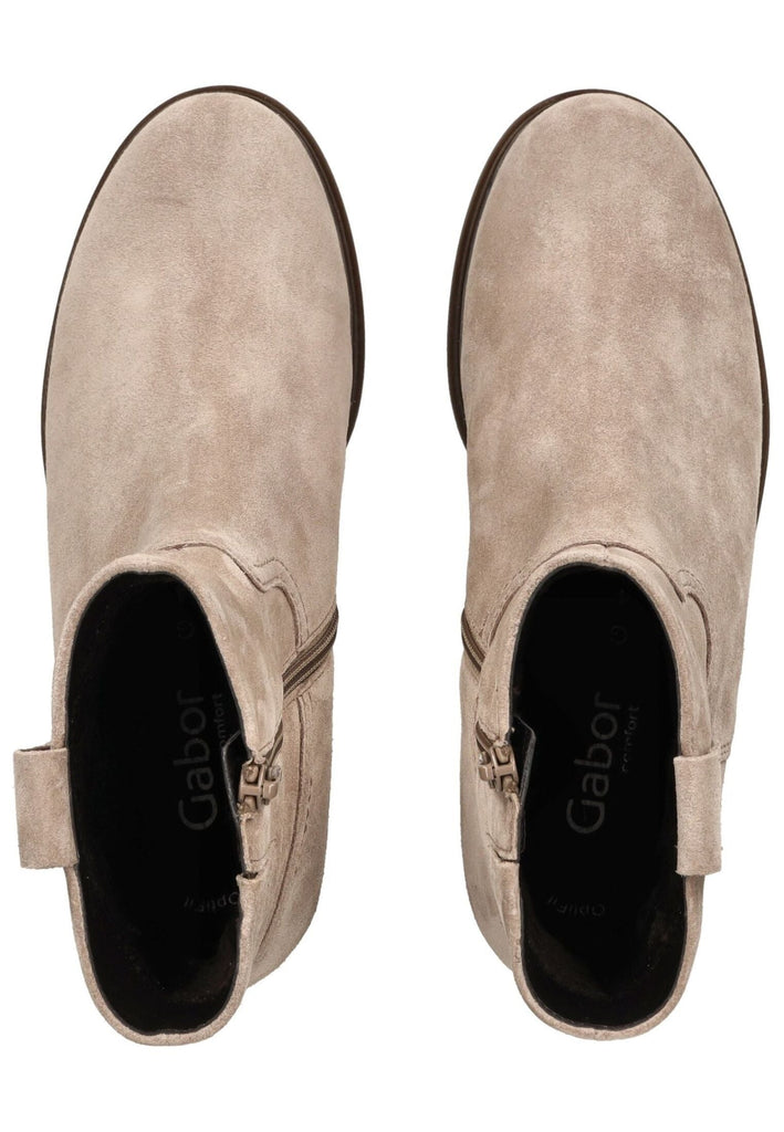 Gabor Comfort Stiefelette Veloursleder Kiesel