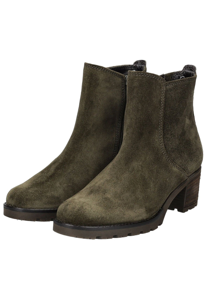 Gabor Comfort Stiefelette Veloursleder Olive Warmfutter