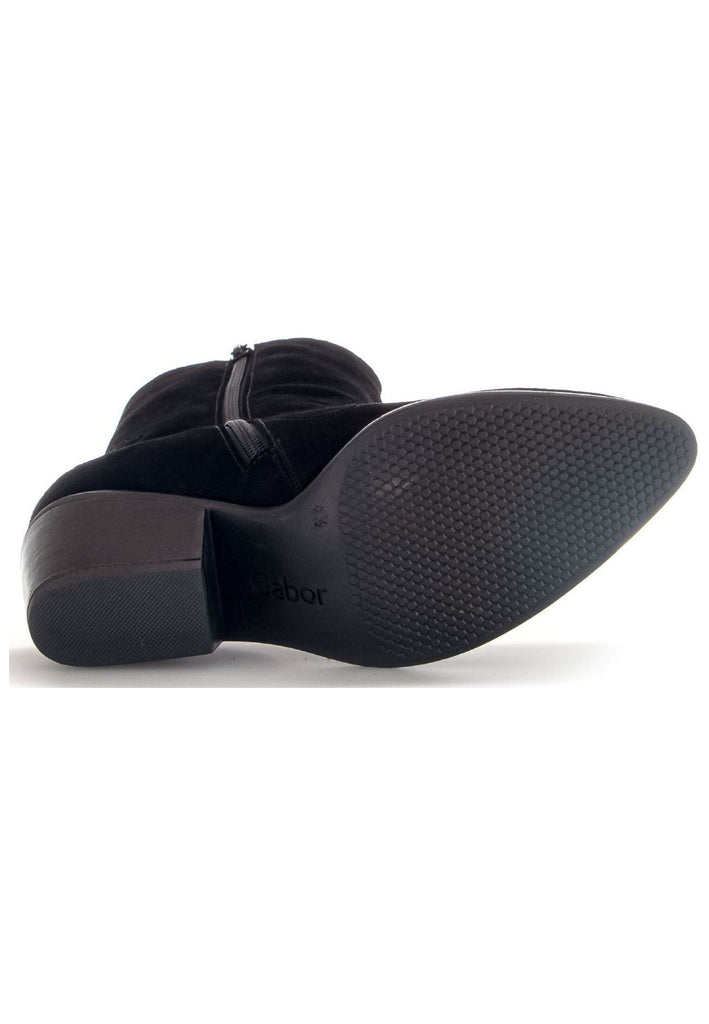 Gabor Comfort Stiefelette Veloursleder Schwarz Warmfutter