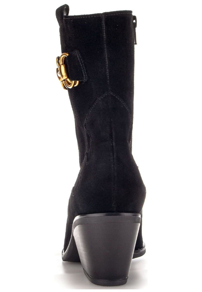 Gabor Comfort Stiefelette Veloursleder Schwarz Warmfutter