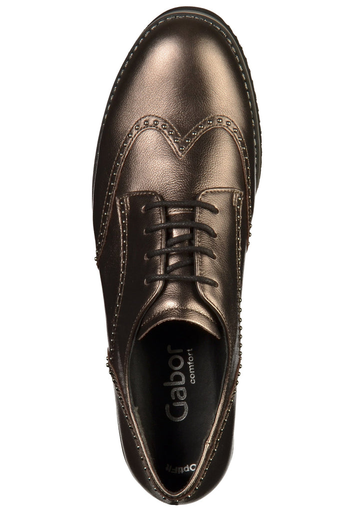 Gabor Halbschuhe Leder Altsilber