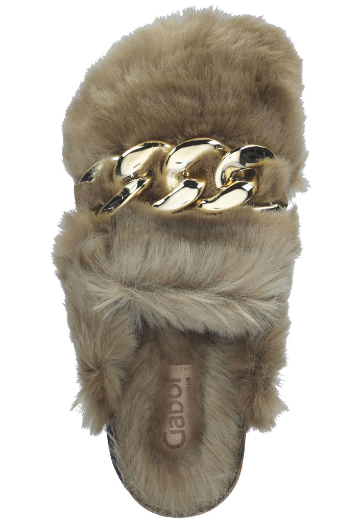 Pantoletten Gabor Hausschuhe Textil Beige Warmfutter