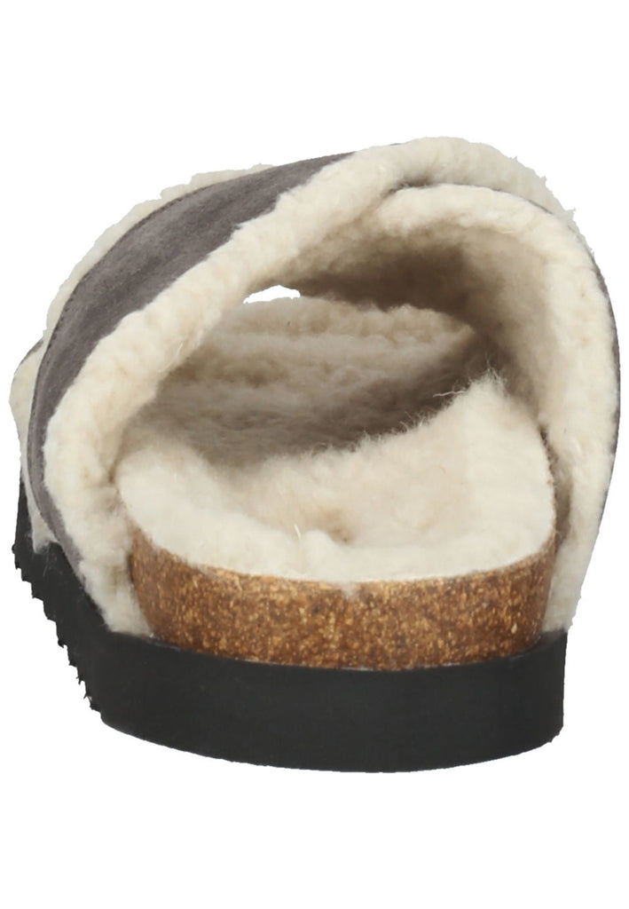 Pantoletten Gabor Hausschuhe Veloursleder Grau Warmfutter