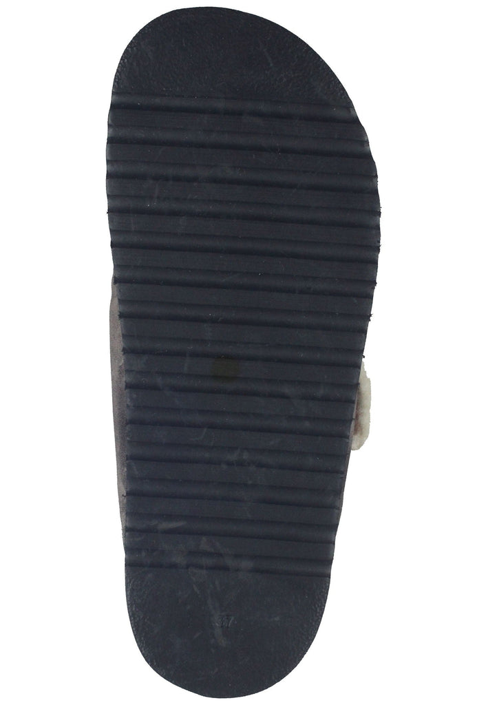 Pantoletten Gabor Hausschuhe Veloursleder Grau Warmfutter