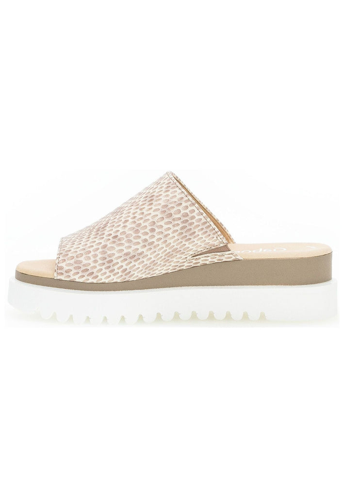 Pantoletten Gabor Pantoletten Leder/Textil Gold/Beige