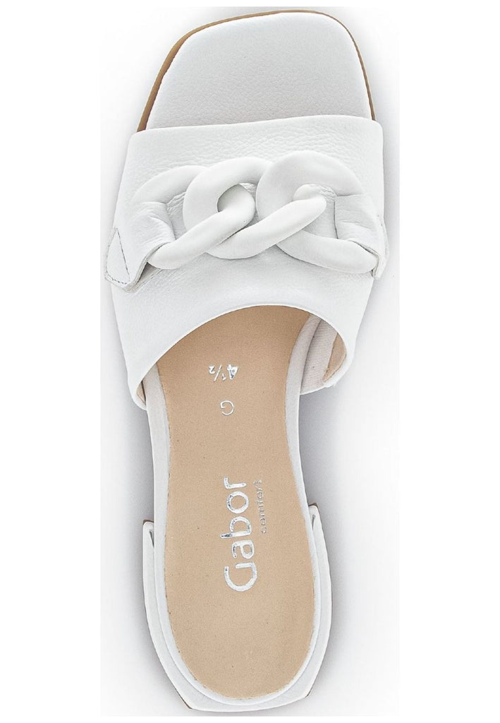 Gabor Pantoletten Glattleder Weiß