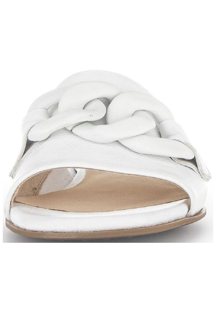 Gabor Pantoletten Glattleder Weiß