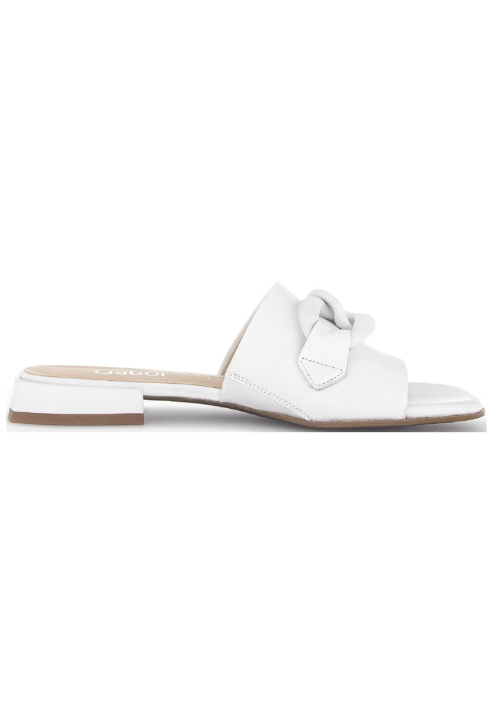 Gabor Pantoletten Glattleder Weiß