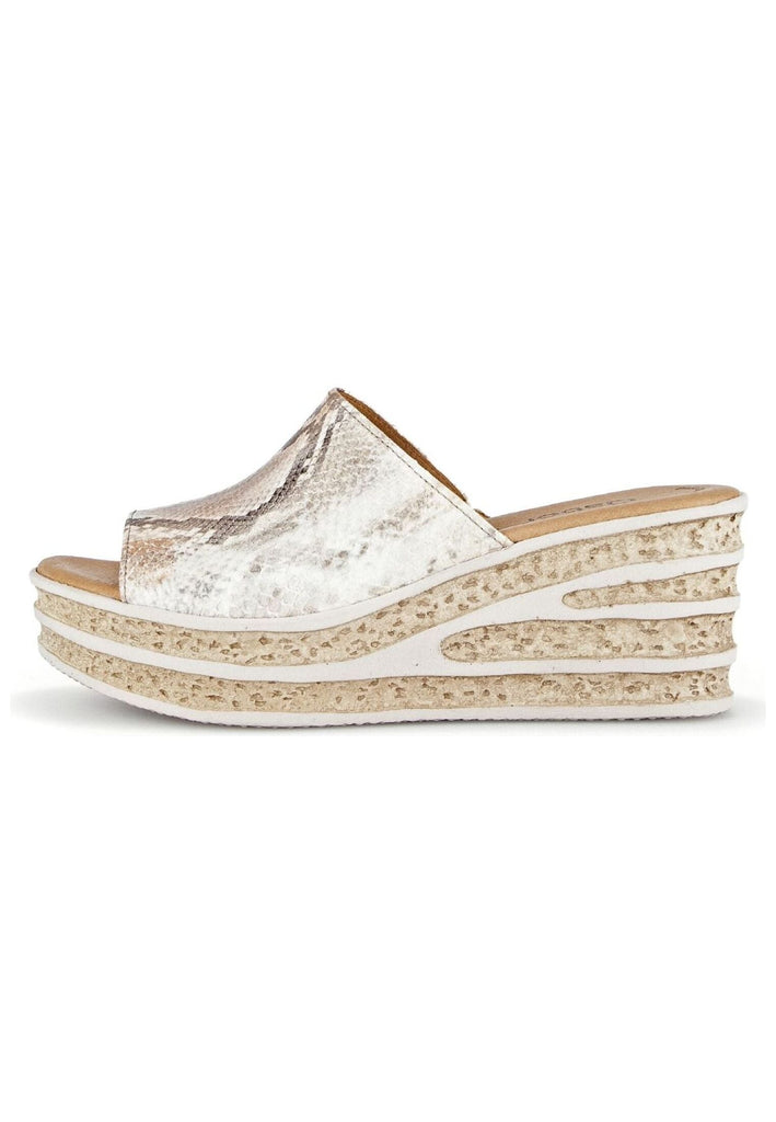 Gabor Pantoletten Leder Beige/Rosa