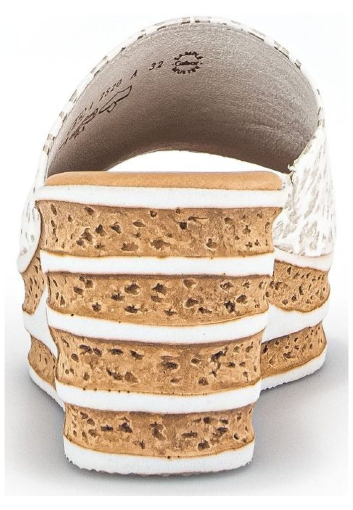 Gabor Pantoletten Leder Beige/Weiß