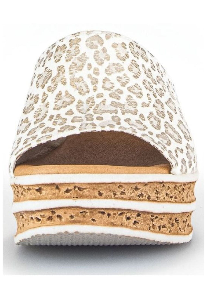 Gabor Pantoletten Leder Beige/Weiß