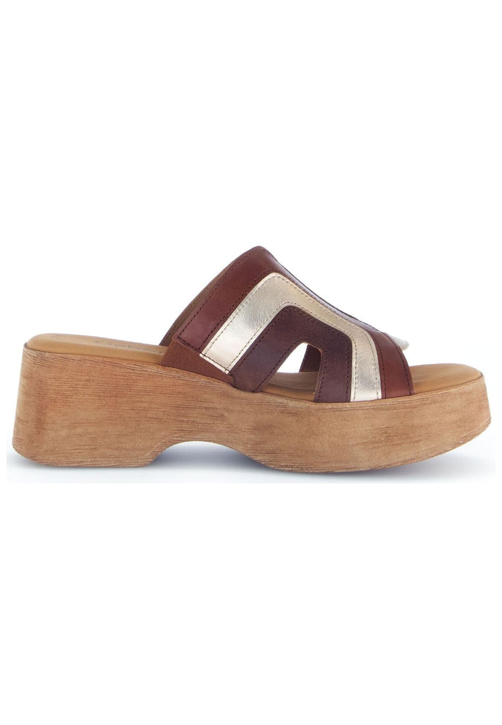 Gabor Pantoletten Leder Camel